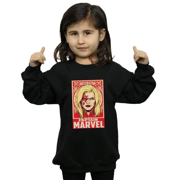 Marvel Girls Captain Marvel Ornament Sweatshirt