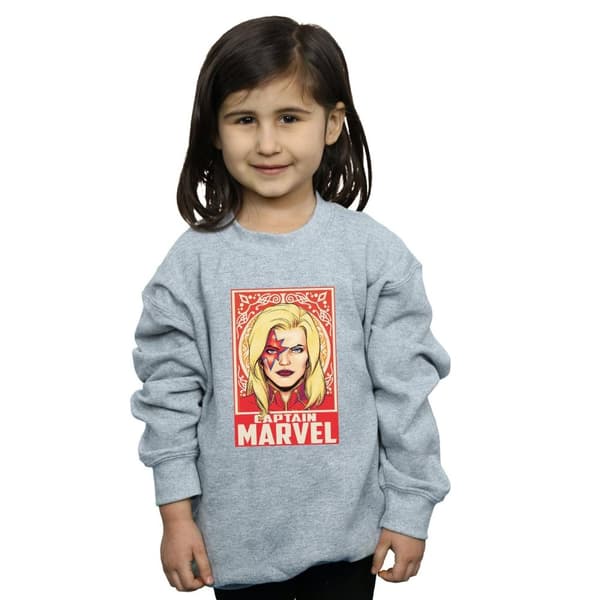 Marvel Girls Captain Marvel Ornament Sweatshirt