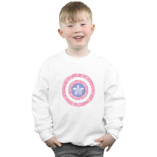 Marvel Boys Captain America Flowers Shield Sweatshirt
