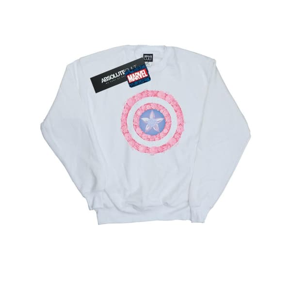 Marvel Boys Captain America Flowers Shield Sweatshirt
