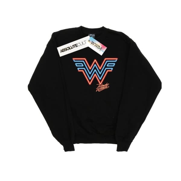 DC Comics Womens/Ladies Wonder Woman 84 Neon Emblem Sweatshirt Black XL