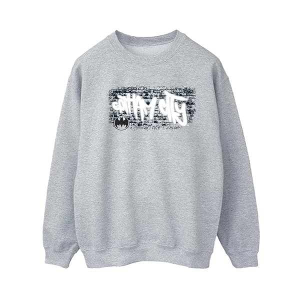 DC Comics Womens/Ladies Batman Gotham City Graffiti Sweatshirt Sports Grey XXL