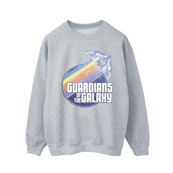 Guardians Of The Galaxy Mens Badge Rocket Sweatshirt Sports Grey L