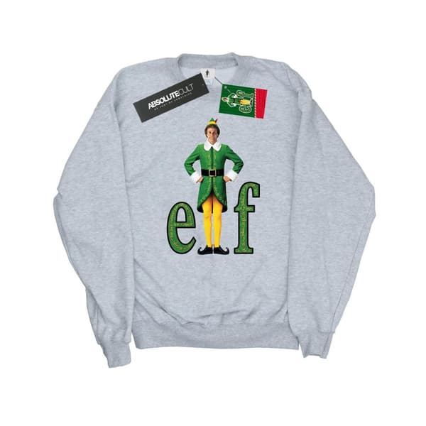Elf Sweatshirt med Buddy-logga för damer/kvinnor Sports Grey XXL