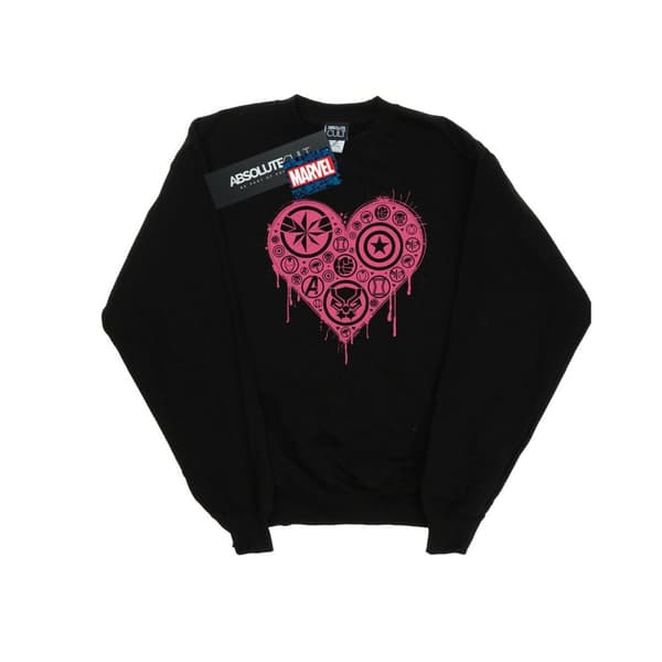 Marvel Girls I Heart Avengers Sweatshirt Black 3-4 Years