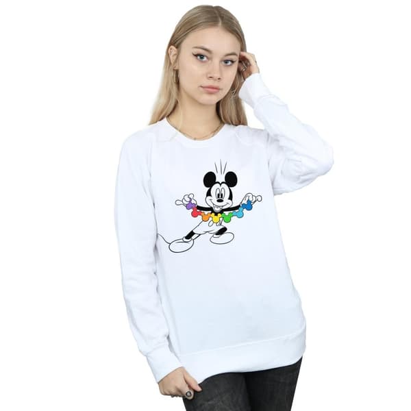 Disney Womens/Ladies Mickey Mouse Rainbow Chain Sweatshirt