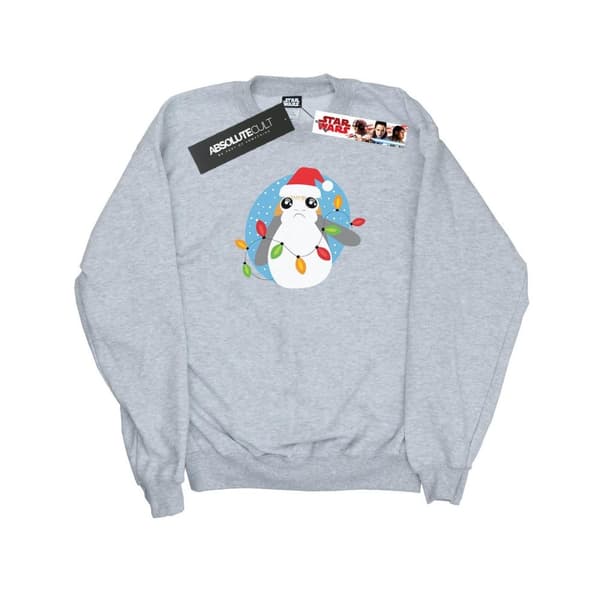 Star Wars Womens/Ladies The Last Jedi Porg Christmas Lights Sweatshirt