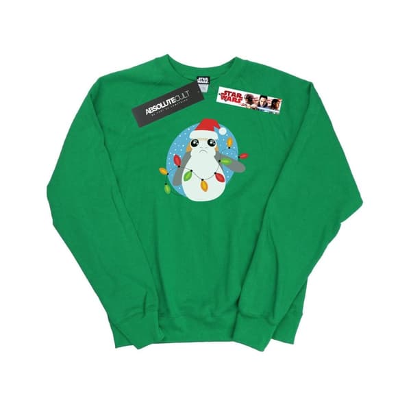 Star Wars Womens/Ladies The Last Jedi Porg Christmas Lights Sweatshirt