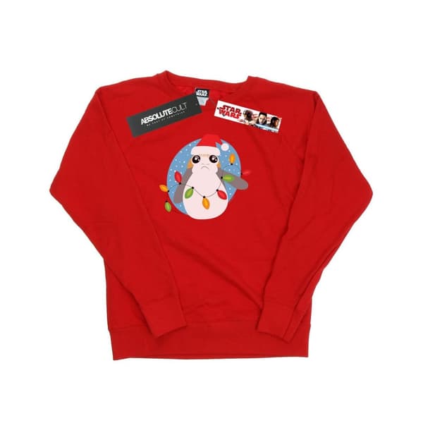 Star Wars Womens/Ladies The Last Jedi Porg Christmas Lights Sweatshirt