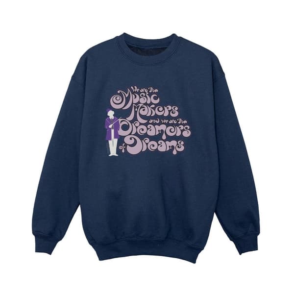 Willy Wonka Boys Dreamers Text Sweatshirt