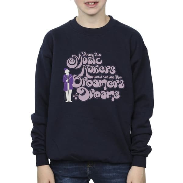 Willy Wonka Boys Dreamers Text Sweatshirt