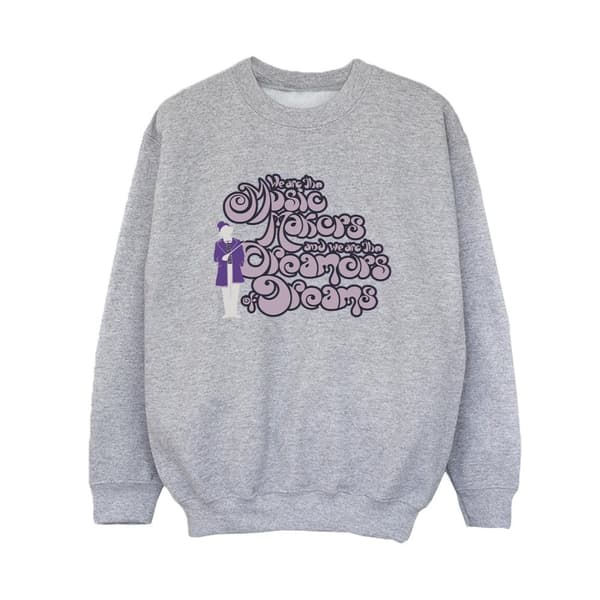 Willy Wonka Boys Dreamers Text Sweatshirt