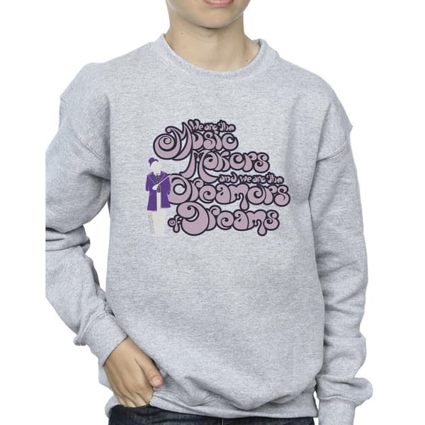 Willy Wonka Boys Dreamers Text Sweatshirt