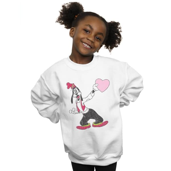 Disney Girls Goofy Love Heart Sweatshirt
