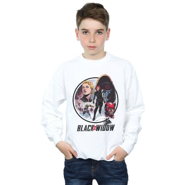 Marvel Boys Black Widow Movie Vintage Circle Sweatshirt
