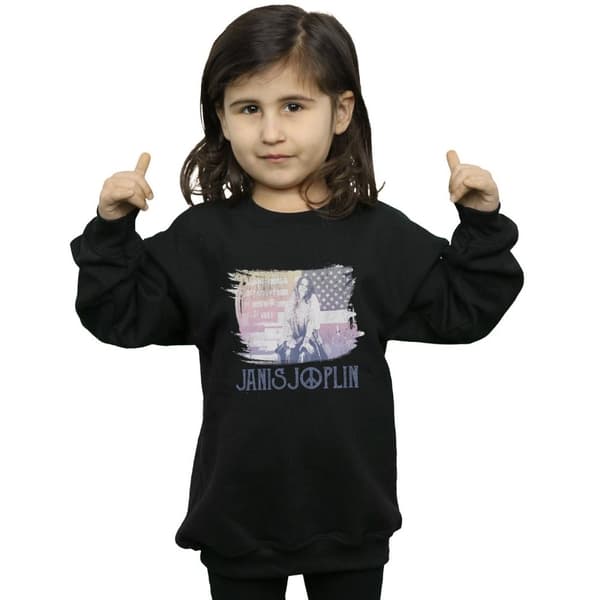 Janis Joplin Girls Stove Flag Sweatshirt