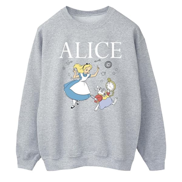 Disney Mens Alice In Wonderland Follow The Rabbit Sweatshirt