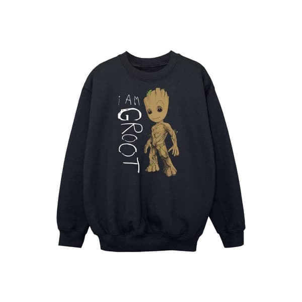Marvel Pojkar Guardians Of The Galaxy I Am Groot Scribbles Sweatshirt Black 9-11 Years