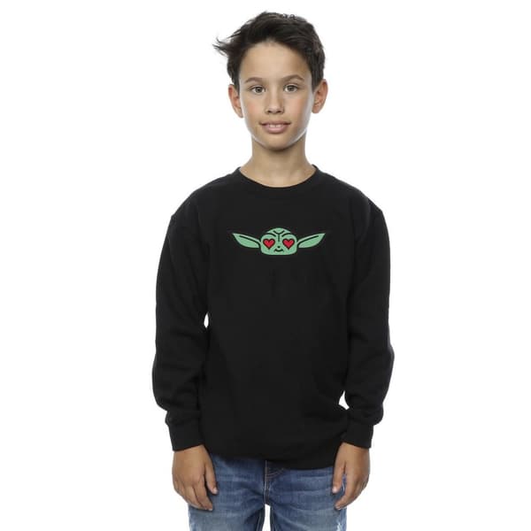 Star Wars Boys The Mandalorian Grogu Heart Eyes Sweatshirt