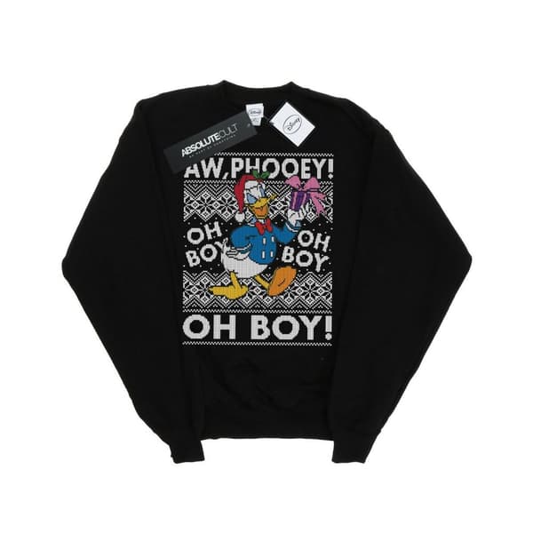 Disney Girls Donald Duck Christmas Fair Isle Sweatshirt