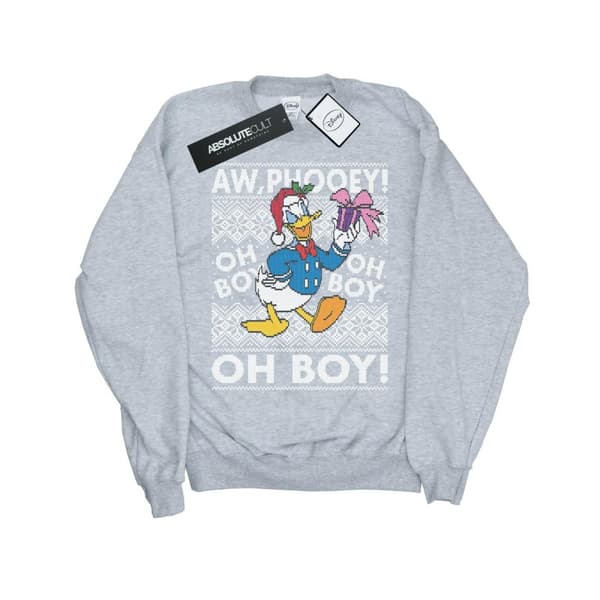 Disney Girls Donald Duck Christmas Fair Isle Sweatshirt