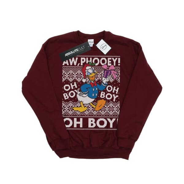 Disney Girls Donald Duck Christmas Fair Isle Sweatshirt