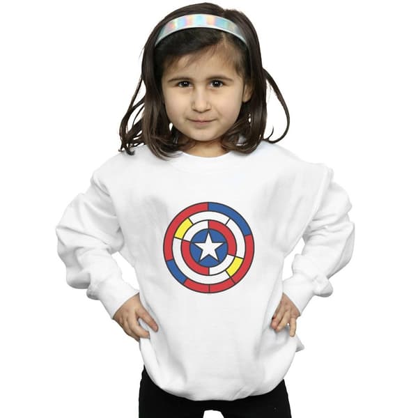 Marvel Girls Captain America Stained Glass Shield Sweatshirt