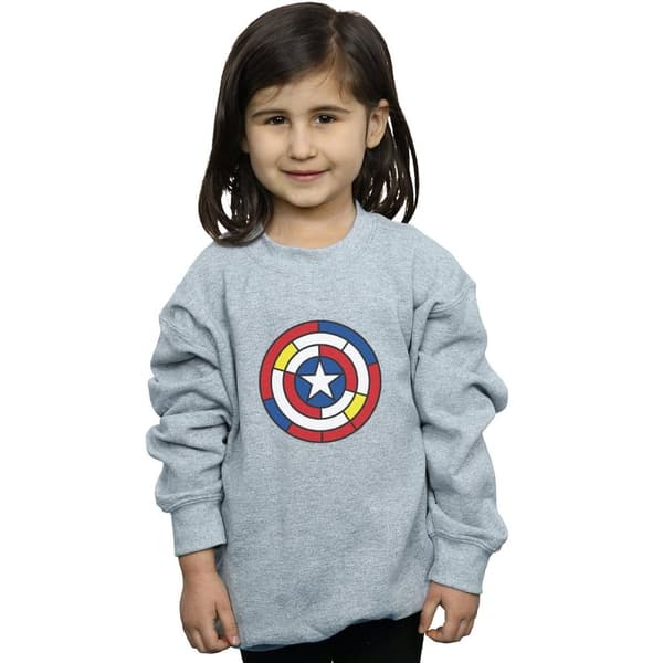 Marvel Girls Captain America Stained Glass Shield Sweatshirt