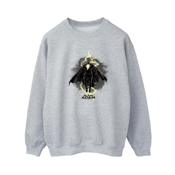 DC Comics Dam/Tjej Svart Adam Hovering Bolt Sweatshirt Sports Grey M