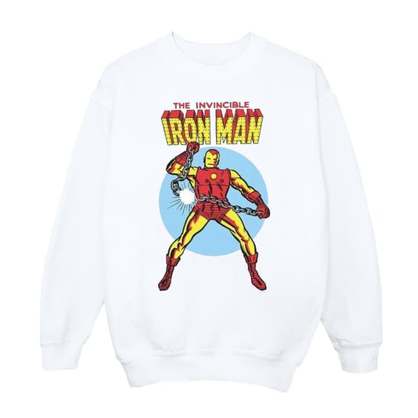 Marvel Mens The Invincible Iron Man Sweatshirt White 5XL