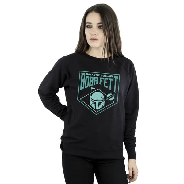 Star Wars Dam/Tjej The Book Of Boba Fett Galactic Helm Chest Sweatshirt