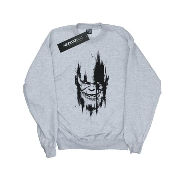 Marvel Girls Avengers Infinity War Thanos Face Sweatshirt Sports Grey 9-11 Years