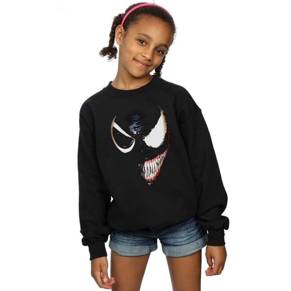 Marvel Girls Venom Split Face Sweatshirt