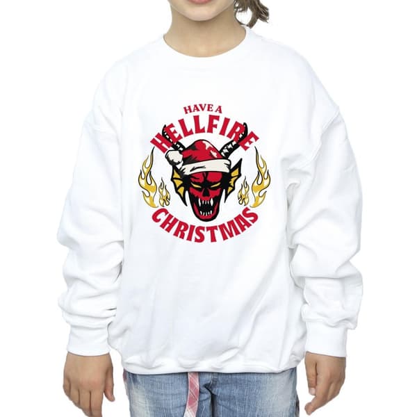 Netflix Girls Stranger Things Hellfire Christmas Sweatshirt