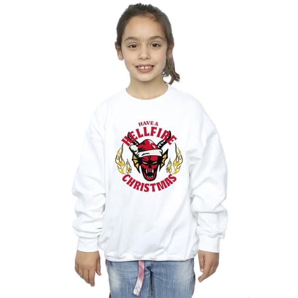 Netflix Girls Stranger Things Hellfire Christmas Sweatshirt