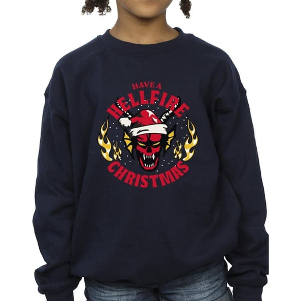 Netflix Girls Stranger Things Hellfire Christmas Sweatshirt
