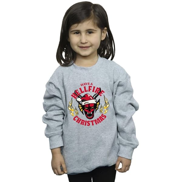 Netflix Girls Stranger Things Hellfire Christmas Sweatshirt