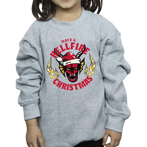 Netflix Girls Stranger Things Hellfire Christmas Sweatshirt
