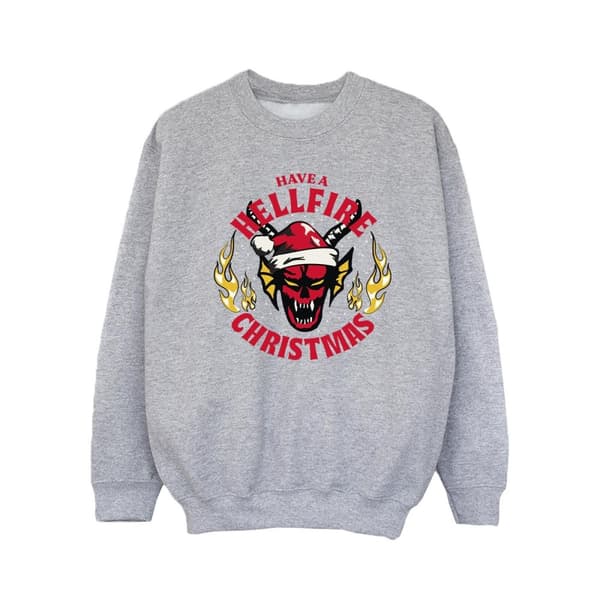 Netflix Girls Stranger Things Hellfire Christmas Sweatshirt