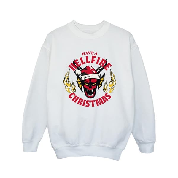 Netflix Girls Stranger Things Hellfire Christmas Sweatshirt