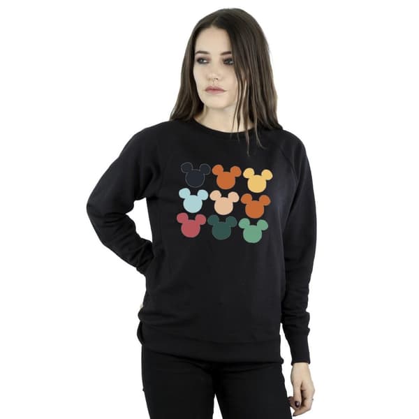 Disney Womens/Ladies Mickey Mouse Heads Square Sweatshirt