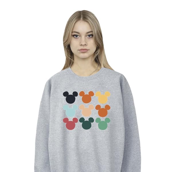 Disney Womens/Ladies Mickey Mouse Heads Square Sweatshirt