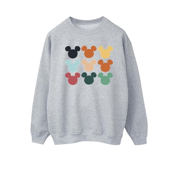 Disney Womens/Ladies Mickey Mouse Heads Square Sweatshirt