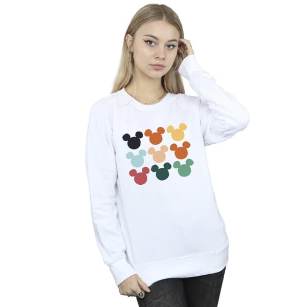 Disney Womens/Ladies Mickey Mouse Heads Square Sweatshirt