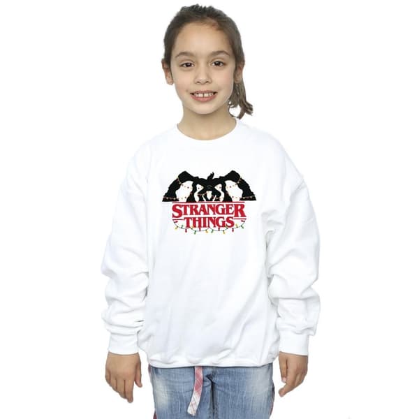 Netflix Girls Stranger Things Demogorgon Christmas Lights Sweatshirt