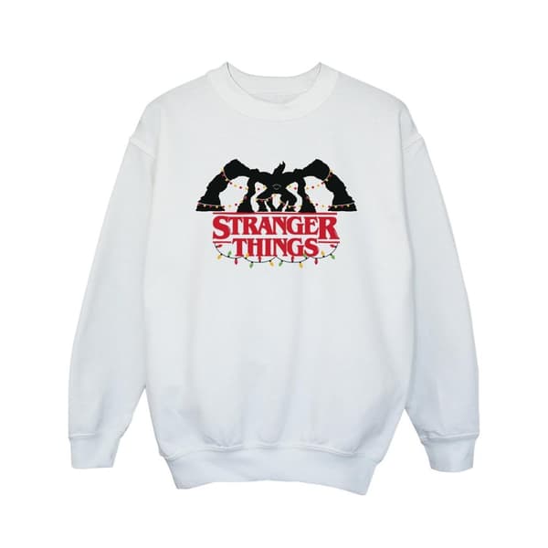 Netflix Girls Stranger Things Demogorgon Christmas Lights Sweatshirt
