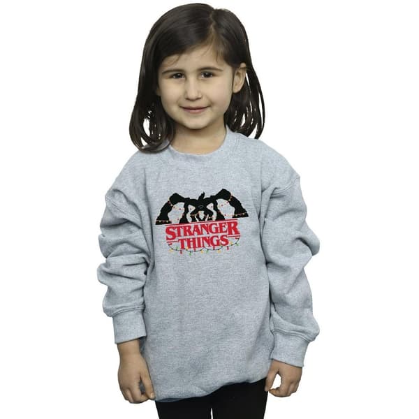 Netflix Girls Stranger Things Demogorgon Christmas Lights Sweatshirt