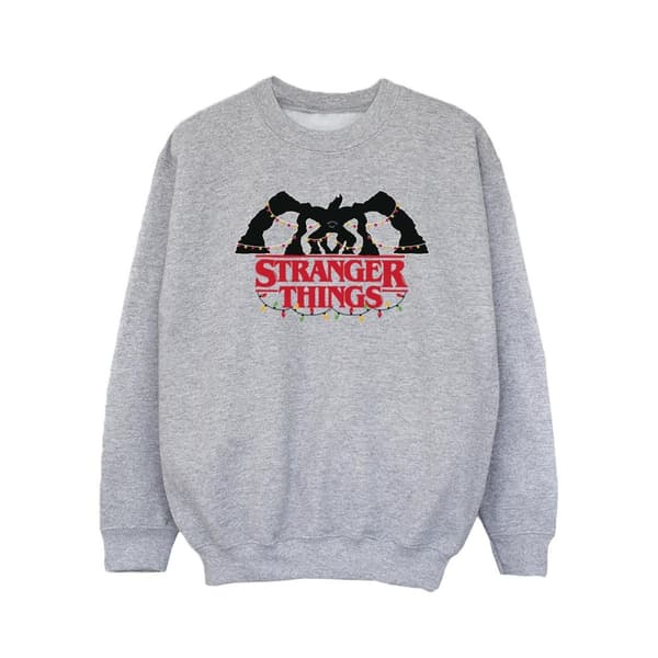 Netflix Girls Stranger Things Demogorgon Christmas Lights Sweatshirt