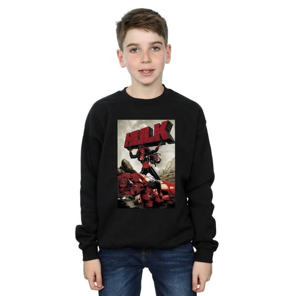 Marvel Boys Red Hulk Cover Sweatshirt