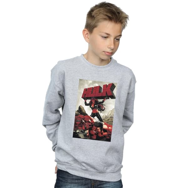 Marvel Boys Red Hulk Cover Sweatshirt
